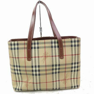 Burberry Hand Bag Beige PVC