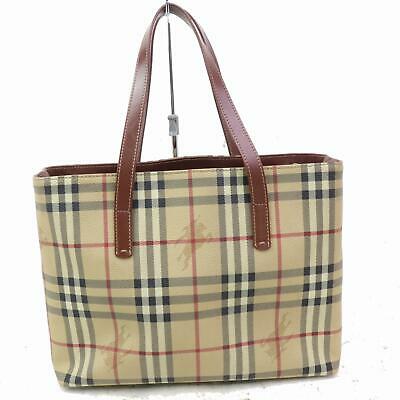 Burberry Hand Bag Beige PVC