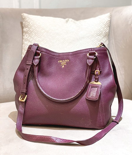 Prada Burgundy Vitello Daino Bag