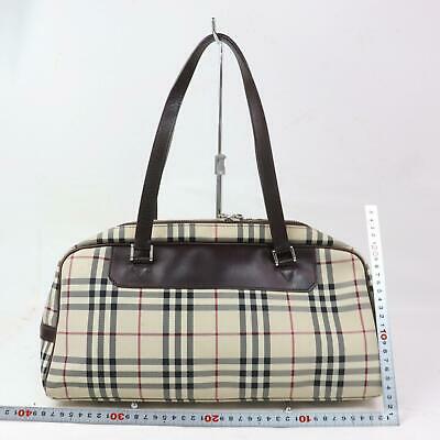 Burberry Hand Bag Light Brown Canvas (SHC1-15957)