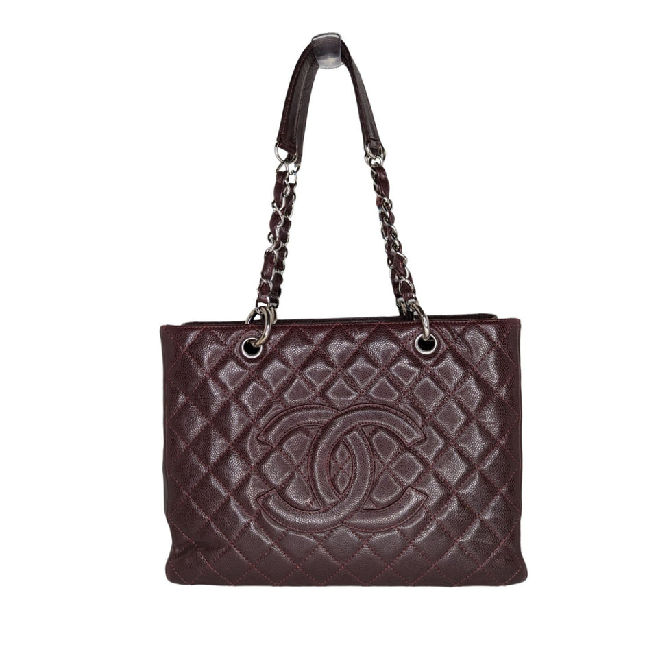 Chanel bag Burgundy Quilted Caviar Grand Shopping Tote GST