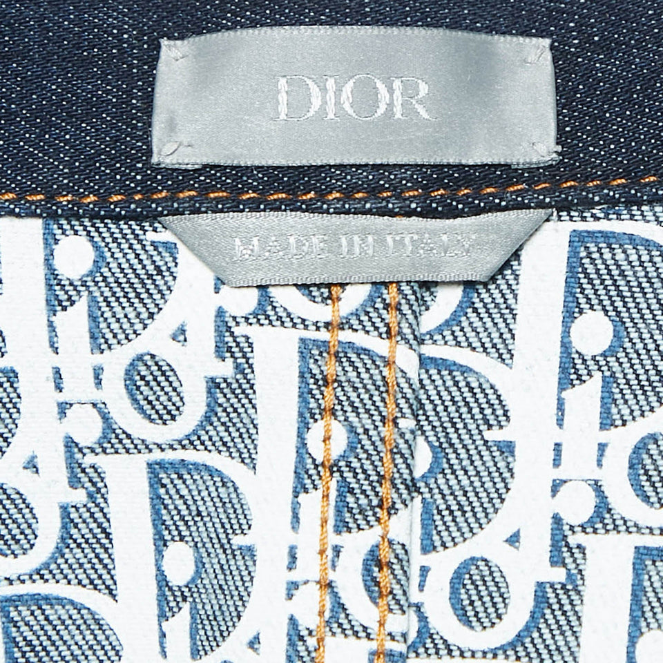 Dior Homme Navy Blue Denim Button Front Jacket