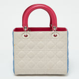 Dior Multicolor Cannage Leather Medium Lady Dior Tote