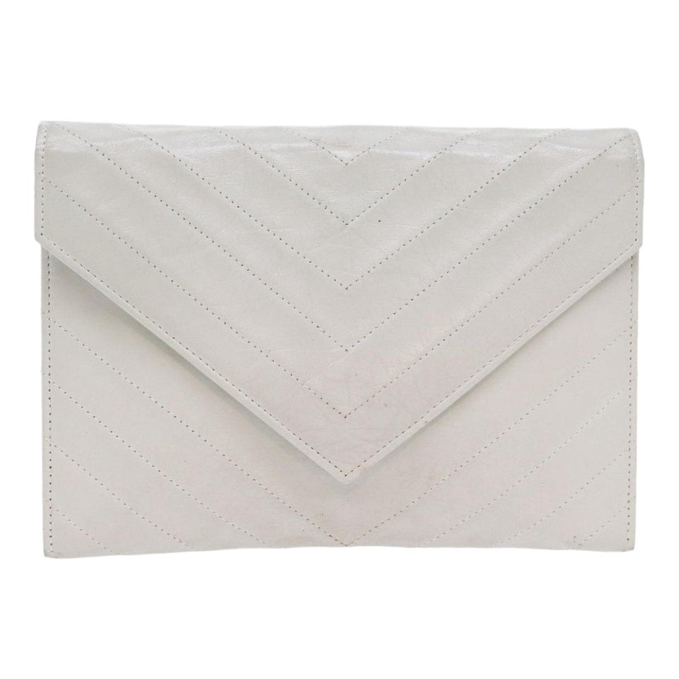 Saint Laurent Enveloppe  Leather Clutch Bag ()