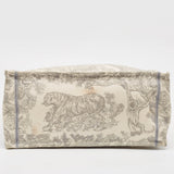Dior Grey/white Embroidered Canvas Medium Toile De Jouy Book Tote