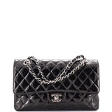 CHANEL Vintage Classic Double Flap Bag Quilted Glitter Patent Medium