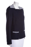 Chanel Navy Tweed Stripe Detail Blazer SZ 46 NWT
