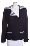 Chanel Navy Tweed Stripe Detail Blazer SZ 46 NWT
