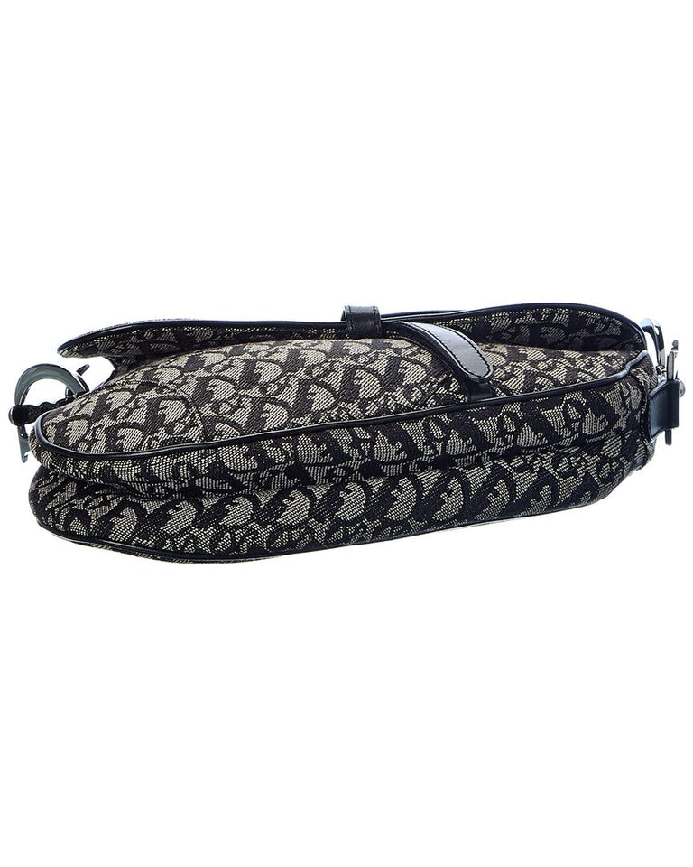 Dior Black Trotter Canvas Saddle Bag
