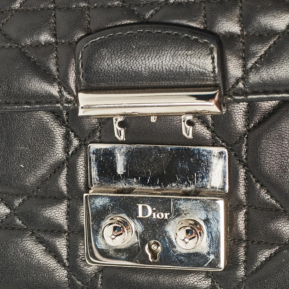 Dior Black Cannage Leather Miss Dior Compact Wallet