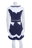 Chanel Navy & White Folded Detail Dress SZ 36