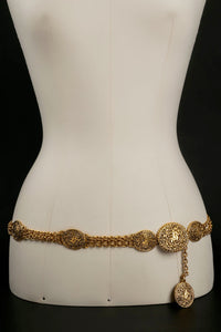 Ceinture en métal doré Chanel 1980s