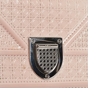 Dior Pink Micro Cannage Patent Leather Baby Diorama Chain Bag..