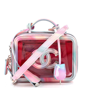 CHANEL Filigree Vanity Case PVC with Lambskin Small