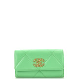 CHANEL 19 Flap Wallet Quilted Lambskin Long