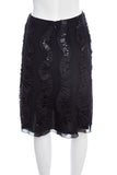 Chanel Black Ruffle Detail Skirt SZ 40