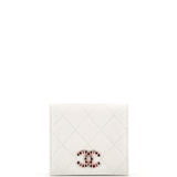 CHANEL Crystal CC Bifold Wallet Quilted Caviar Compact