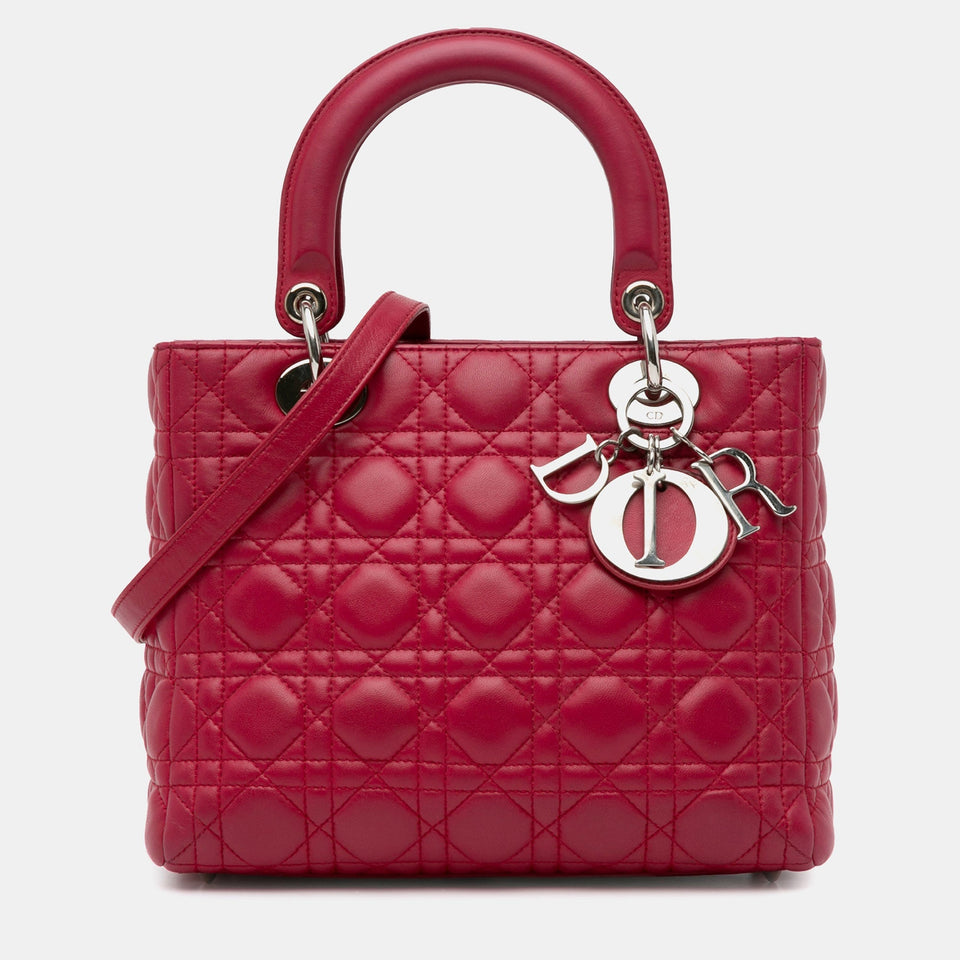 Medium Lambskin Cannage Lady Dior