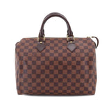 LOUIS VUITTON Damier Speedy 30 Hand Bag Ebene N41531 Brown Gold Hardware