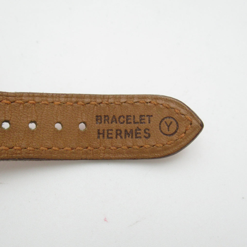 HERMES Medor Wrist Watch watch Wrist Watch ME1.201 Quartz White Gold Plated Leather belt