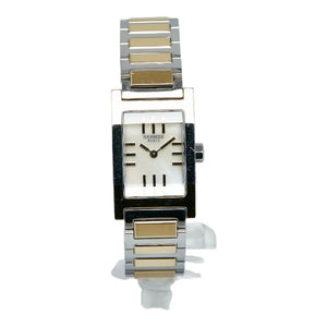 HERMES Tandem Watch TA1.220 Quartz White Shell Dial Stainless Steel Ladies