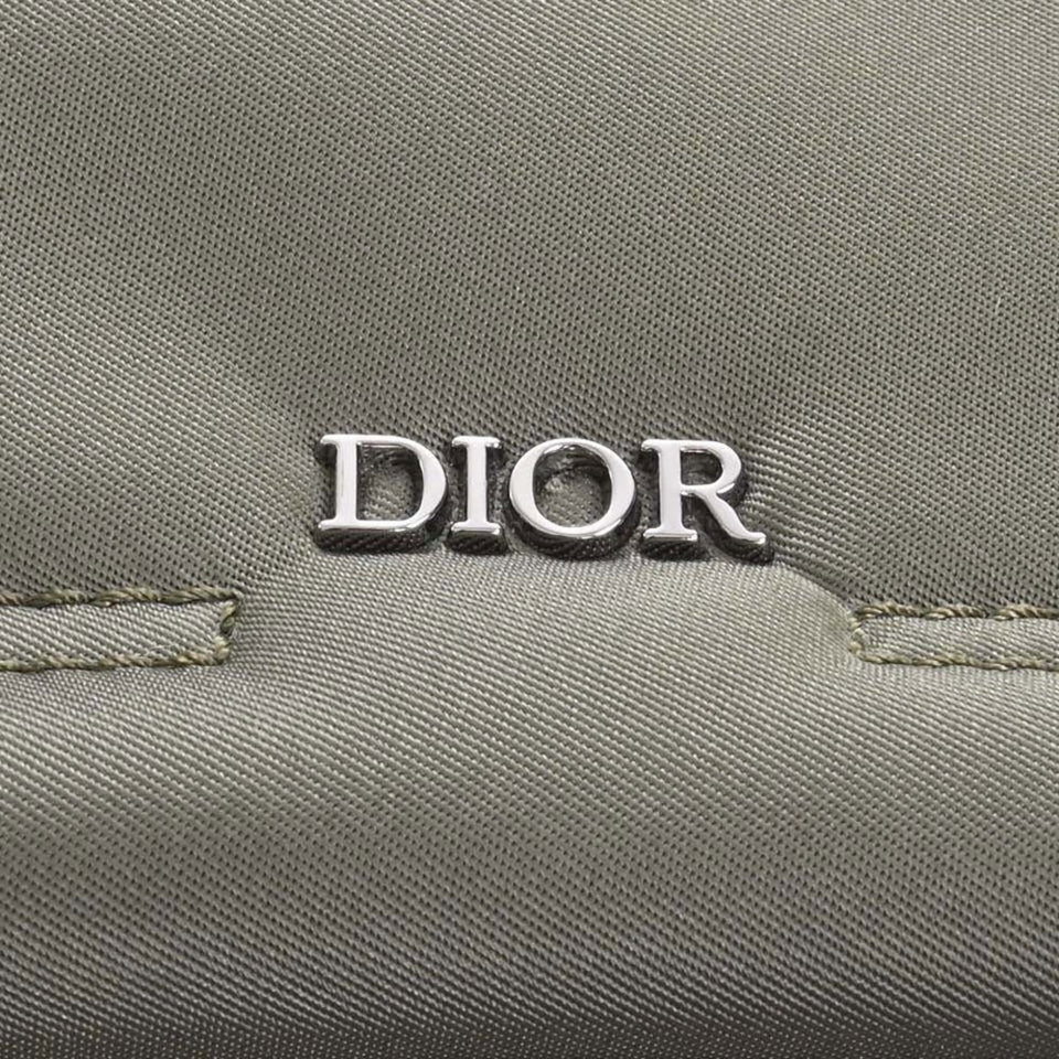CHRISTIAN DIOR Sacai Collaboration Nylon Saddle Tote Bag Khaki Men's