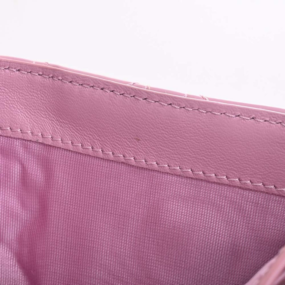 CHRISTIAN DIOR Lady Cannage Patent Lotus Trifold Wallet Pink Ladies