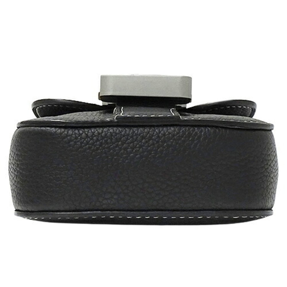 CHRISTIAN DIOR Bag Men's Shoulder Pouch Leather Saddle Vertical Black Micro
