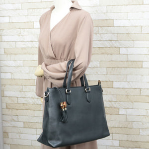 Gucci Shoulder Bag Bamboo Black Ladies