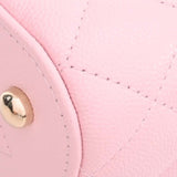 CHANEL Caviar Skin Matelasse Coco Mark Small Vanity Bag Shoulder Pink Ladies
