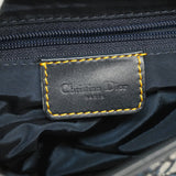 CHRISTIAN DIORAuth  Trotter Saddle Bag Women's Canvas Handbag Navy