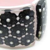 CHANEL Here Mark Resin Bangle Black,Pink