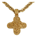 CHANEL Triple Coco Mark Necklace Gold Plated Ladies