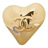 CHANEL Cocomark Heart Brooch Gold Plated Ladies