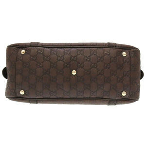 GUCCIsima Leather Brown GG 232958 Boston Bag 0141