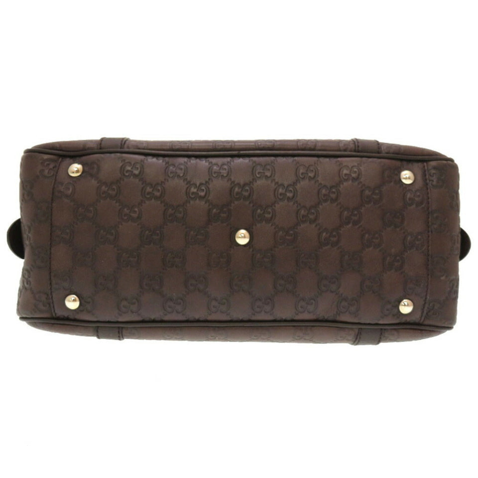 GUCCIsima Leather Brown GG 232958 Boston Bag 0141