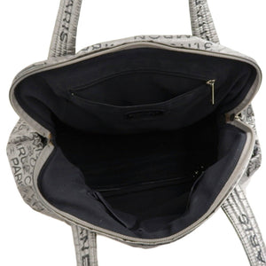 CHANEL unlimited handbag shoulder bag tote silver with seal 1