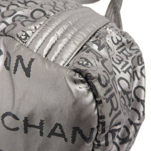 CHANEL unlimited handbag shoulder bag tote silver with seal 1
