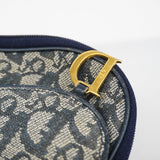 CHRISTIAN DIORAuth  Trotter Saddle Pouch Women's Canvas Pouch Navy