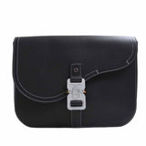 CHRISTIAN DIOR Leather Saddle A5 Pouch Clutch Bag Black Ladies