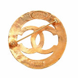 CHANEL Cocomark Circle Brooch Gold Ladies