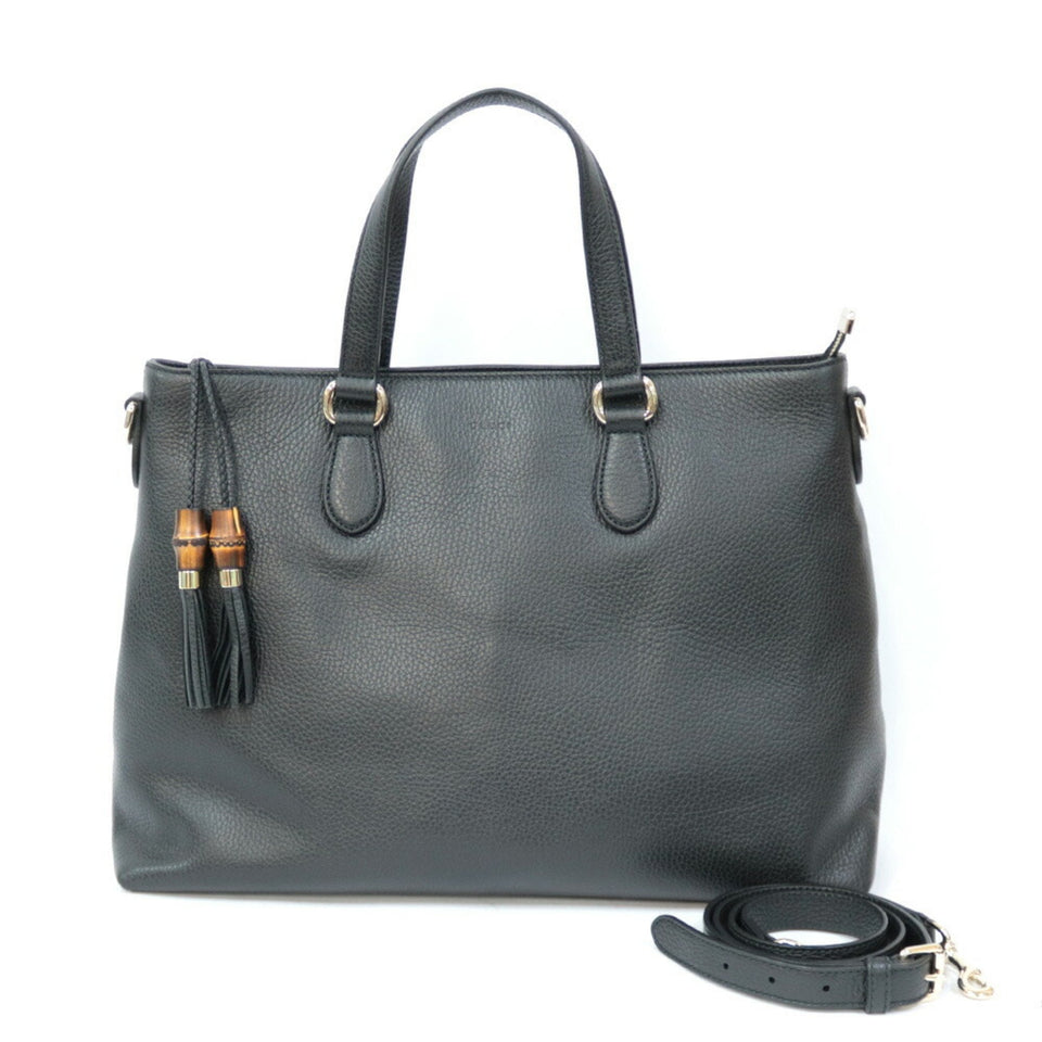 Gucci Shoulder Bag Bamboo Black Ladies
