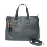 Gucci Shoulder Bag Bamboo Black Ladies