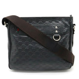 GUCCI sima Shoulder Bag Leather Black 322080