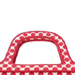 CHRISTIAN DIOR Book Tote Dot Pattern Red White Women's Canvas Bag