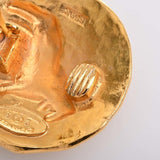 CHANEL lion motif earrings gold ladies