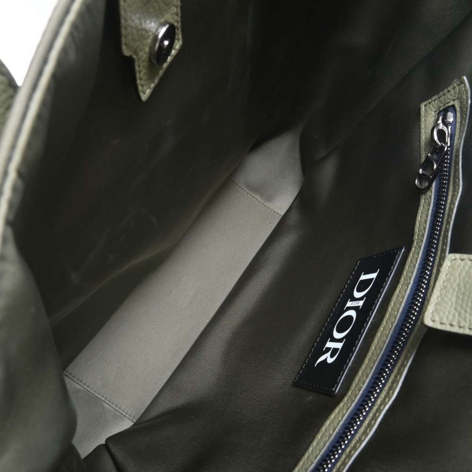 CHRISTIAN DIOR Sacai Collaboration Nylon Saddle Tote Bag Khaki Men's