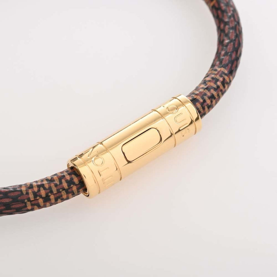 LOUIS VUITTON Damier Keep It Bracelet M8137 Brown Women's