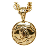 CHANEL Cocomark Necklace Gold Plated Men's
