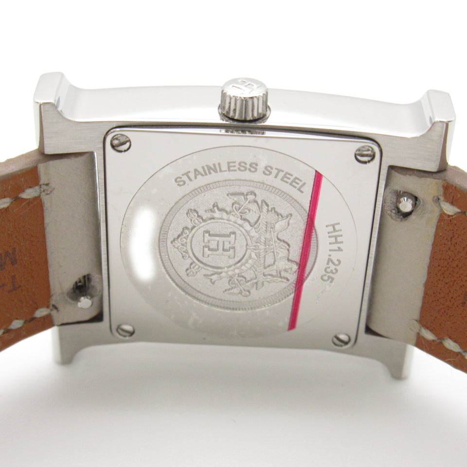 HERMES H Watch Diamond Bezel Wrist Watch Watch Wrist Watch HH1.235 Quartz White White shell Stainless Steel Leather b